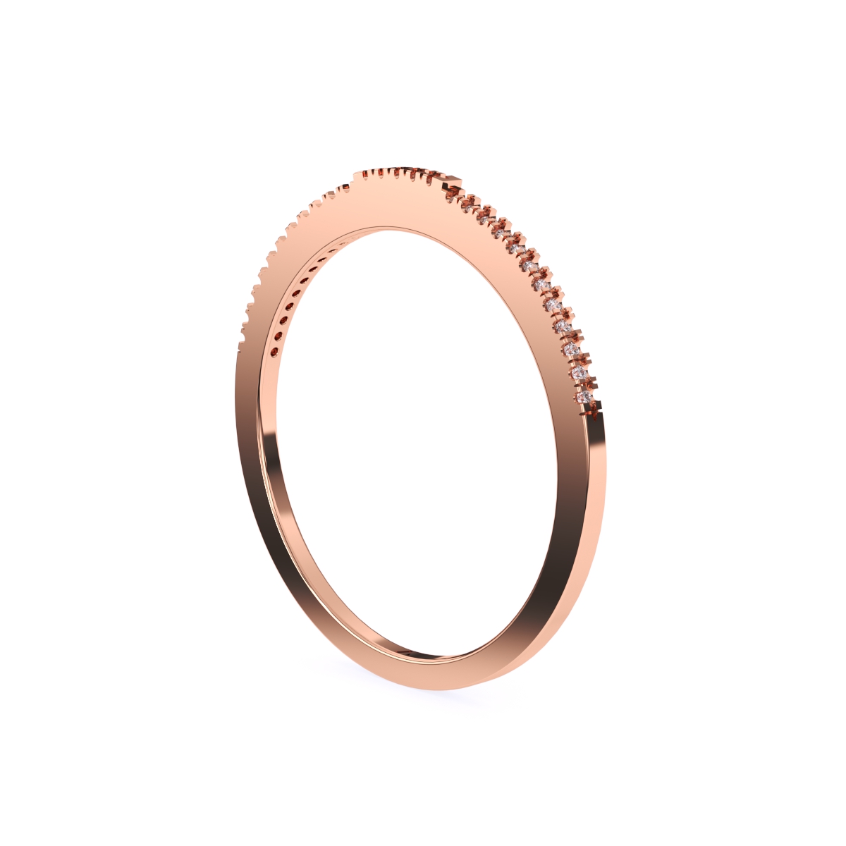 Stackable Half Eternity Diamond Wedding Band